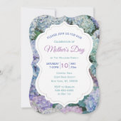 Muttertag Blumenblauer Hydrangea-Party Einladung (Vorderseite)