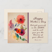 Muttertag Blumengarten Bibelverse Postkarte (Vorne/Hinten)