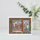 Muttertag-Blumenladen-Aquarell Postkarte (Stehend Vorderseite)