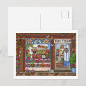 Muttertag-Blumenladen-Aquarell Postkarte (Vorne/Hinten)