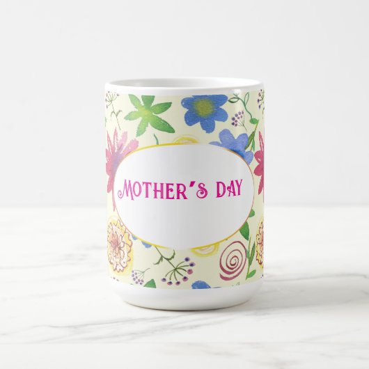 Muttertag, Blumenmuster Kaffeetasse (Mittel)