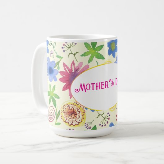 Muttertag, Blumenmuster Kaffeetasse (Vorderseite Links)
