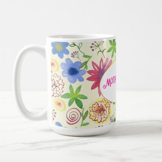 Muttertag, Blumenmuster Kaffeetasse (Links)