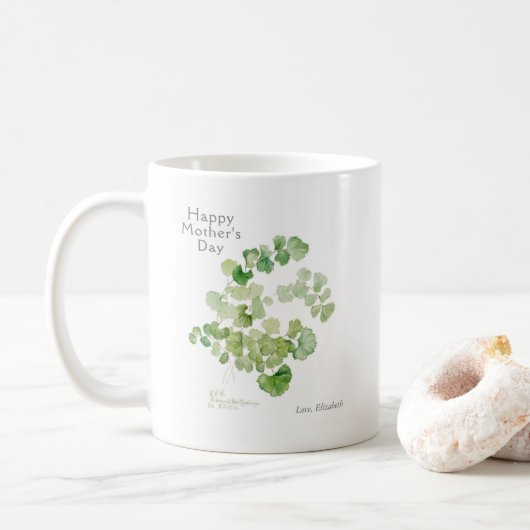 Muttertag Botanische Wasserfarbe Kaffeetasse (Mit Donut)