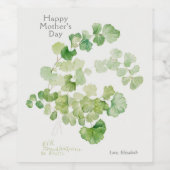 Muttertag Botanische Wasserfarbe Weinetikett (Einzelnes Label)