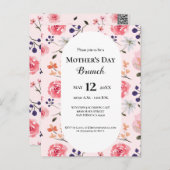 Muttertag Brunch Blumenrosa Brunch Brauch Postkarte (Vorne/Hinten)