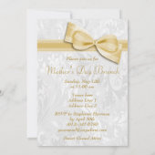 Muttertag Brunch Damask und Imitat Bow Einladung (Rückseite)