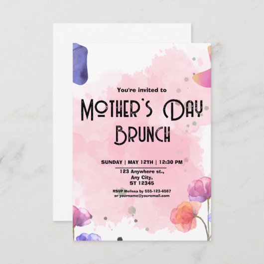 Muttertag Brunch Einladung (Vorne/Hinten)