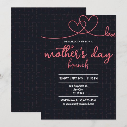 Muttertag Brunch Einladung (Vorne/Hinten)