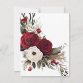 Muttertag Brunch Elegant Rote Rosen Einladung (Rückseite)