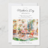 Muttertag Brunch Gartensitzplatz Einladung (Vorderseite)