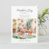 Muttertag Brunch Gartensitzplatz Einladung (Stehend Vorderseite)