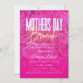 Muttertag Brunch Neon Rosa Einladung (Vorderseite)