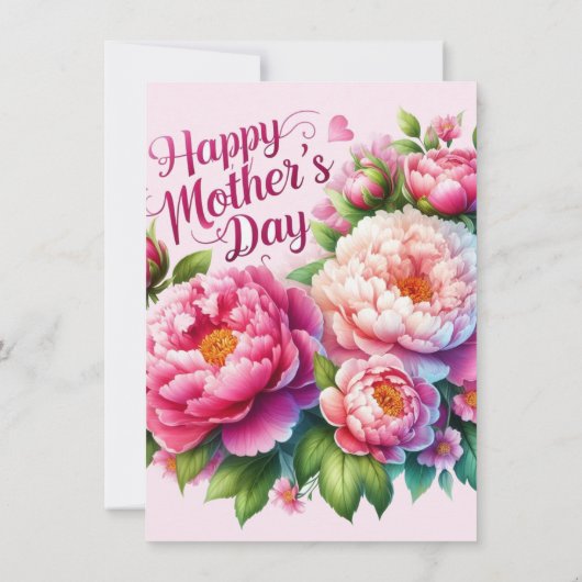 Muttertag Brunch Rosa Blumenfest Einladung (Rückseite)