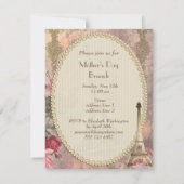 Muttertag Brunch Shabby Chic Eiffelturm Einladung (Rückseite)