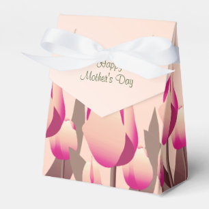 Muttertag Brunch Spring Pink Tulips Gastgeschenk Geschenkschachtel