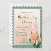 Muttertag Brunch Spring Pink Tulips Party Einladung (Vorderseite)