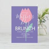Muttertag Brunch Tulip Floral Einladung (Stehend Vorderseite)