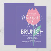 Muttertag Brunch Tulip Floral Einladung (Vorne/Hinten)