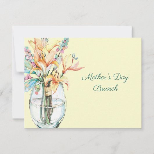 Muttertag Brunch Vase der Taglilien Einladung (Vorderseite)