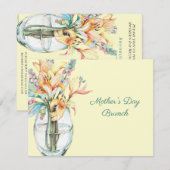Muttertag Brunch Vase der Taglilien Einladung (Vorne/Hinten)