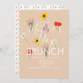 Muttertag Brunch Wild Floral Einladung (Vorne/Hinten)