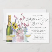 Muttertag-Brunch | Wildblumen und Champagner Einladung (Vorderseite)
