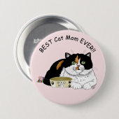 Muttertag Calico Katze Button (Vorne & Hinten)