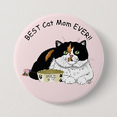 Muttertag Calico Katze Button (Vorderseite)