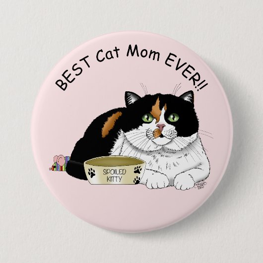 Muttertag Calico Katze Button (Vorderseite)