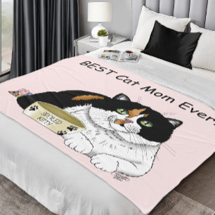 Muttertag Calico Katze Fleecedecke