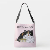 Muttertag Calico Katze Tragetaschen Mit Langen Trägern (Rückseite)