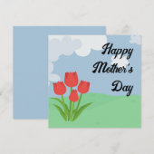 Muttertag Cartoon Tulpe bunt Dankeskarte (Vorne/Hinten)