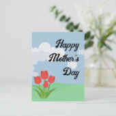 Muttertag Cartoon Tulpe bunt Postkarte (Stehend Vorderseite)