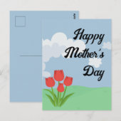 Muttertag Cartoon Tulpe bunt Postkarte (Vorne/Hinten)