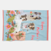 Muttertag Collies und Blumen Geschirrtuch (Horizontal)