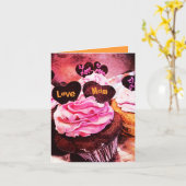 Muttertag Cupcake Liebe Mama Orange Card Karte (Gelbe Blume)