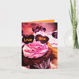 Muttertag Cupcake Liebe Mama Orange Card Karte