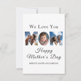 Muttertag Custom 3 Foto Collage Dankeskarte