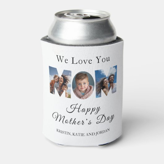 Muttertag Custom 3 Foto Collage Dosenkühler (Kanne Rückseite)