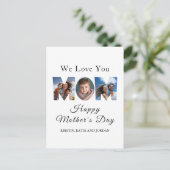 Muttertag Custom 3 Foto Collage Feiertagspostkarte (Stehend Vorderseite)