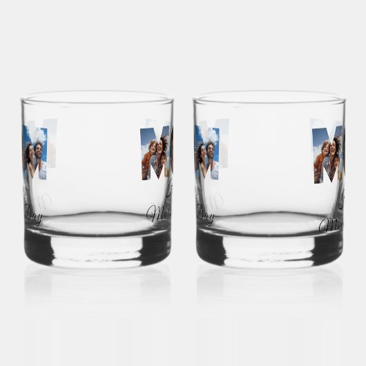 Muttertag Custom 3 Foto Collage Whiskyglas (Links)