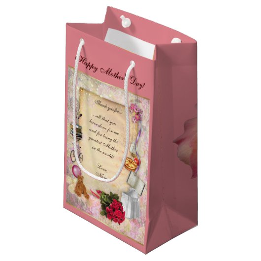 Muttertag Danke Kleine Geschenktüte (Vorderseite Schrägansicht)