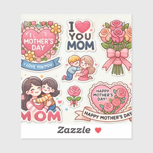 Muttertag der Aufkleber (Blatt)