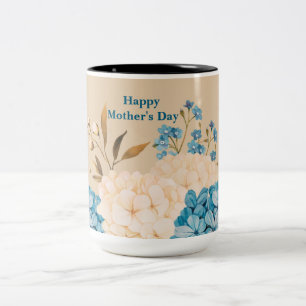 Muttertag der Blauen und Creme Zweifarbige Tasse