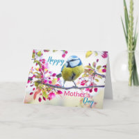 Muttertag der Blume Blauer und Gelber Vögel