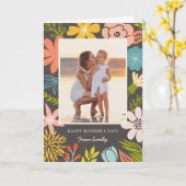 Muttertag der Blumenrahmen-Foto Karte (Gelbe Blume)