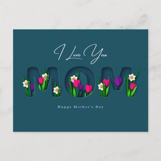 Muttertag der Blütenausschnitt-MAMA Postkarte (Vorderseite)