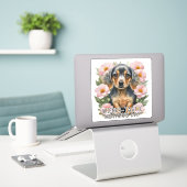 Muttertag der Dackel Aufkleber (Laptop auf Schreibtisch)