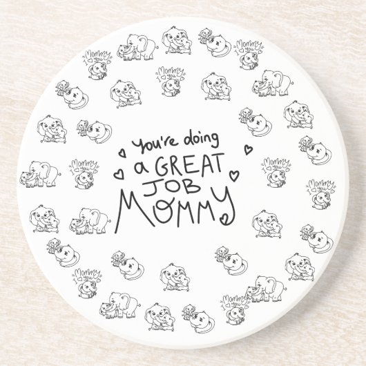 Muttertag der Elefanten Getränkeuntersetzer (Vorne)